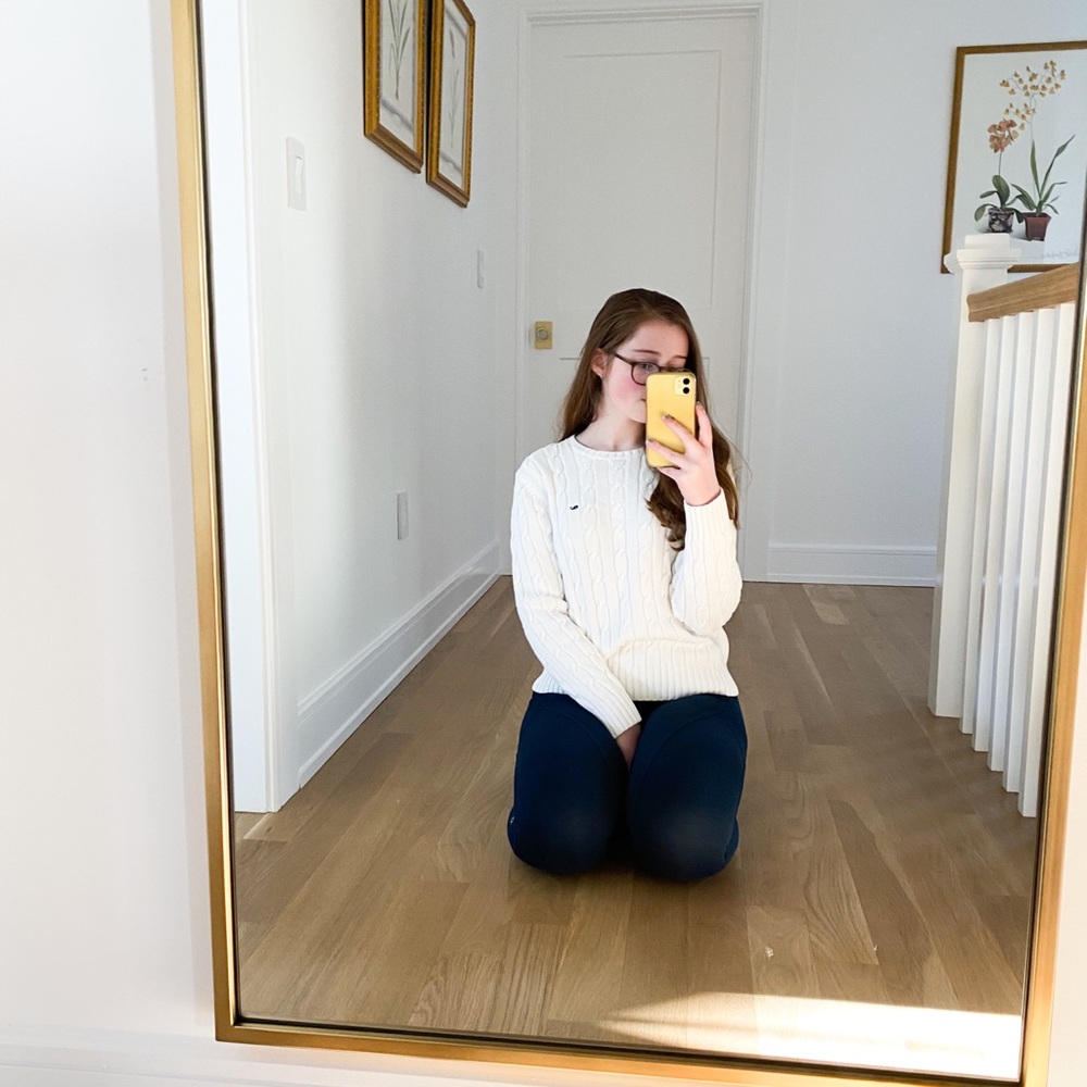 White Cable Knit Vineyard Vines Sweater